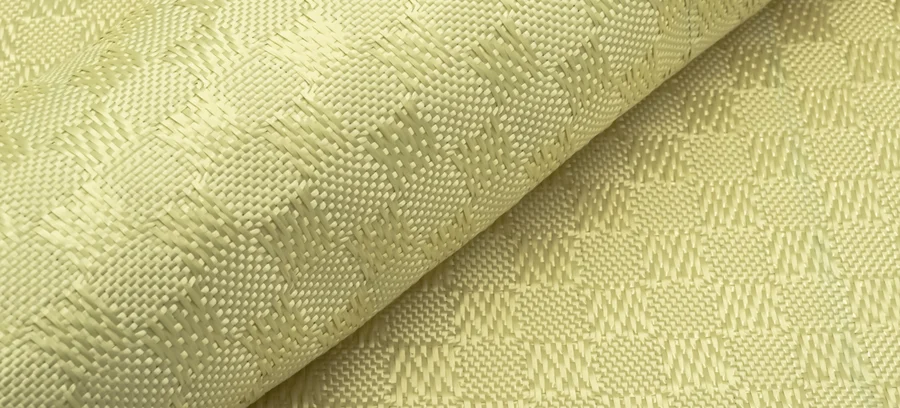 A roll of mixed weave para-aramid fabric